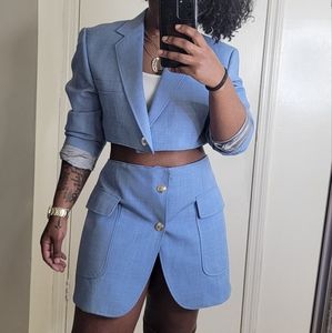 Baby blue blazer set